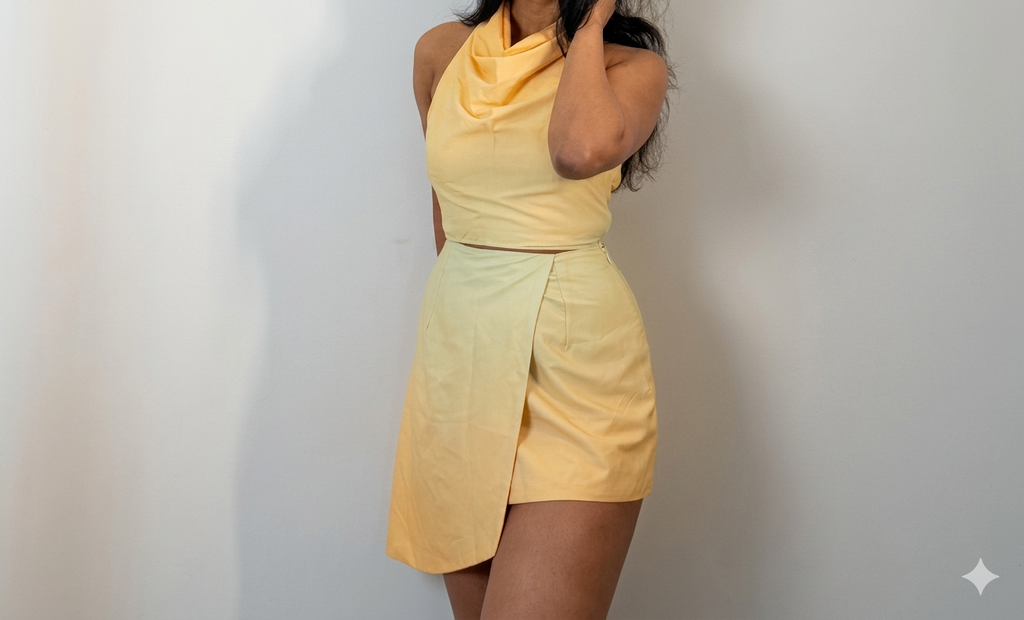 Ivory Soleit' halter skirt and top