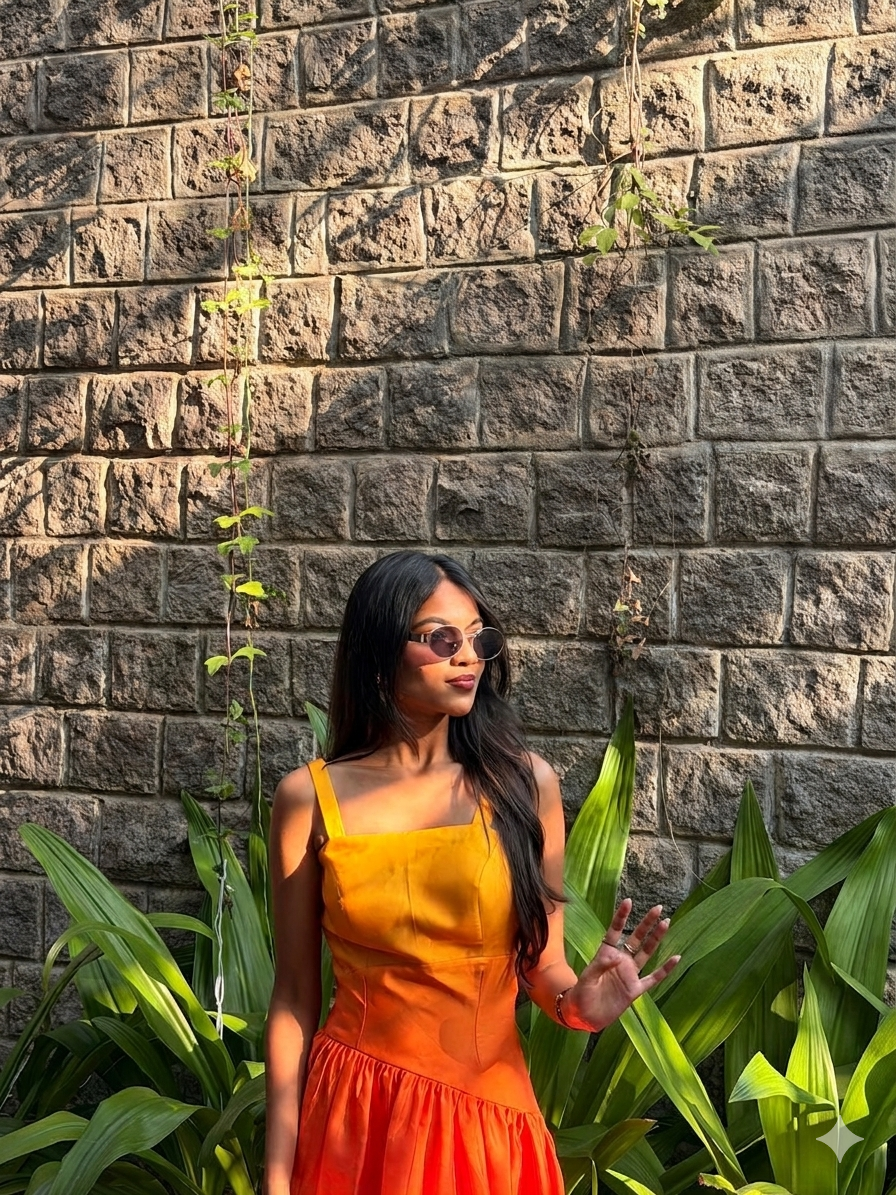 Sunset Flamed Midi Dress