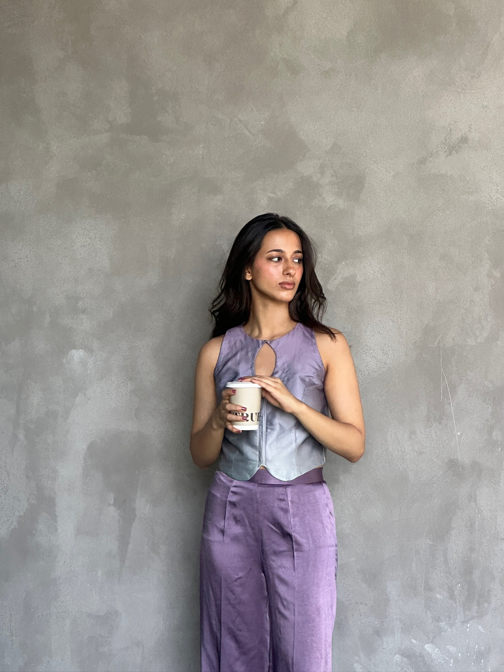 mauve vest set ✨