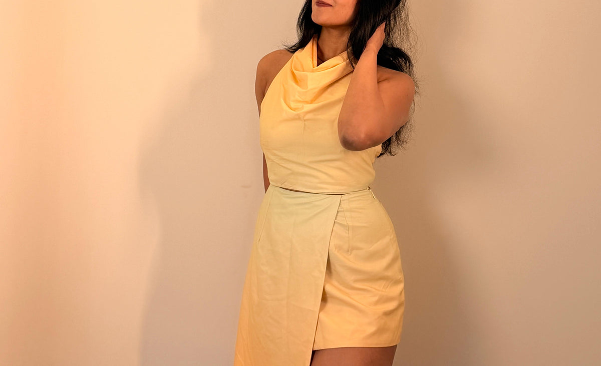 Ivory Soleit' halter skirt and top